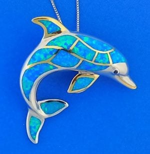 Dolphin Opal Pendant/Slide,  Sterling Silver