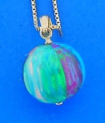 opal beach ball pendant