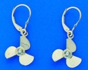 Propeller Dangle Lever Back Earrings, 14k