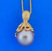 Denny Wong Octopus Pearl Pendant, 14k Yellow Gold