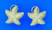 Starfish Omega Backs Diamond-Cut Earrings, 14k