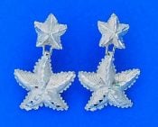 Double Starfish Post Earrings, 14k White Gold