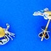 Crab , 2-Tone Post Earring, 14k