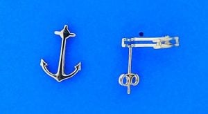 Anchor Post Earring, 14k Yellow Gold