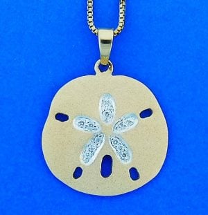 14k Denny Wong Sand Dollar Pendant Yellow Gold