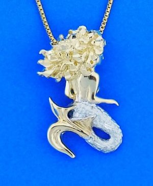 Mermaid Pendant/Slide, 14k 2-Tone