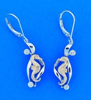 Denny Wong Seahorse Earrings, 14k 2-Tone