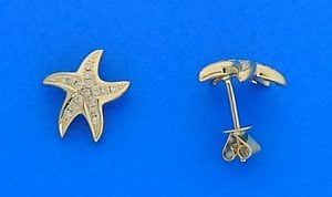 Starfish Diamond Earrings, 14k