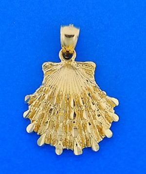 Lion Paw Diamond-Cut Shell, 14k