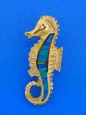 Seahorse Opal Pendant/Slide, 14k Yellow Gold