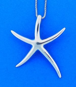 Starfish Pendant, 14k White Gold