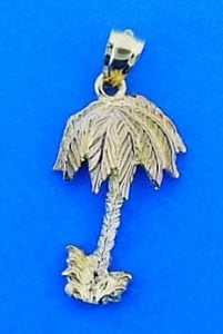 Palm Tree Pendant, 14k 2-Tone