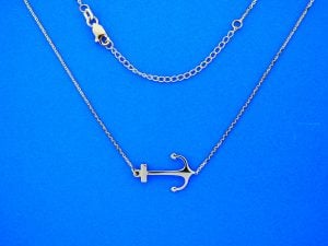 Anchor Necklace, 14k Yellow Gold
