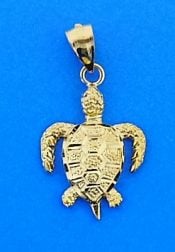 Sea Turtle Charm/Pendant, 14k Yellow Gold