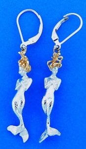 Steven Douglas Mermaid Earrings, Sterling Silver/14k