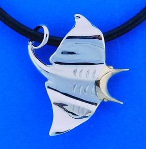 Steven Douglas Manta Ray Necklace,  14k/Sterling Silver