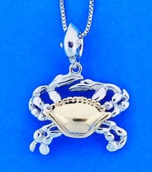 Steven Douglas Crab Pendant, Sterling Silver/14k