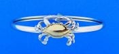 Steven Douglas Crab Bangle Bracelet, Sterling Silver/14k