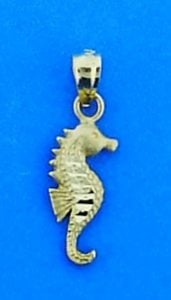 Seahorse Charm, 14k Yellow Gold
