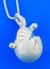 Hatching Sea Turtle Pendnat, Sterling Silver