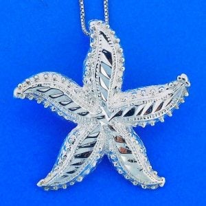 Starfish Diamond-Cut Pendant/Slide, Sterling Silver