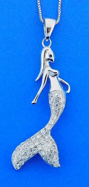 Mermaid Pendant, Sterling Silver