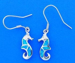 Seahorse Opal Pendant, Sterling Silver