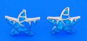 Starfish Opal Post Earrings, Sterling Silver