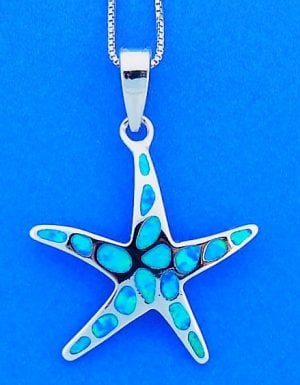 Starfish Opal Slide Pendant, Sterling Silver