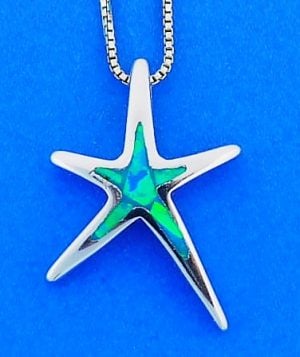 Starfish Opal Slide Pendant, Sterling Silver