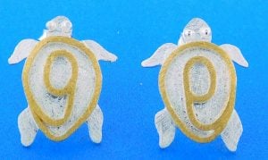 Sea Turtle 2-Tone Post Earrings, Sterling Silver