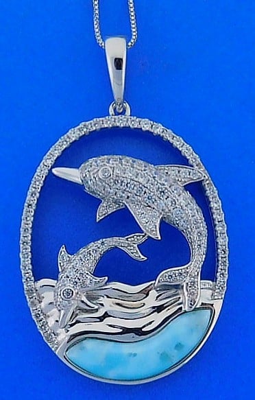 Sterling Silver Dolphin Pendant 1 1/16 inch tall 