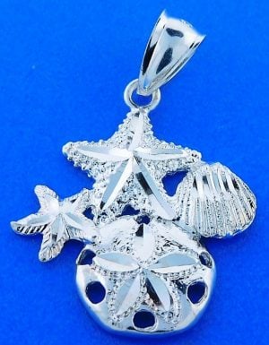 Sand Dollar Sealife Pendant, Sterling Silver