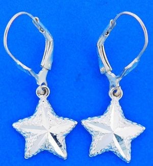 Starfish Dangle Lever Back Earring, Sterling Silver