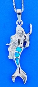 Mermaid Opal Pendant, Sterling Silver