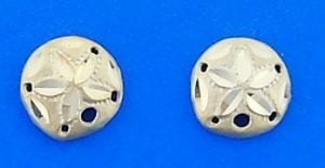 Sand Dollar Post Earrings, Sterling Silver