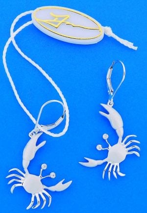 Denny Wong Whimsical Crab Earring, 14k White Gold