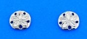 Sand Dollar Earrings, 14k White Gold
