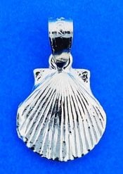 Scallop Shell Charm, Sterling Silver