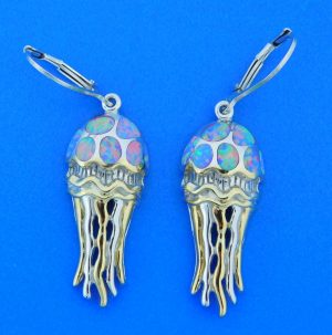 Jellyfish Dangle Earrings, Sterling Silver