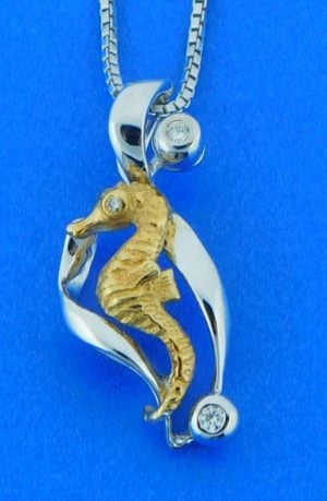 Denny Wong Seahorse Pendant, 14k 2-Tone