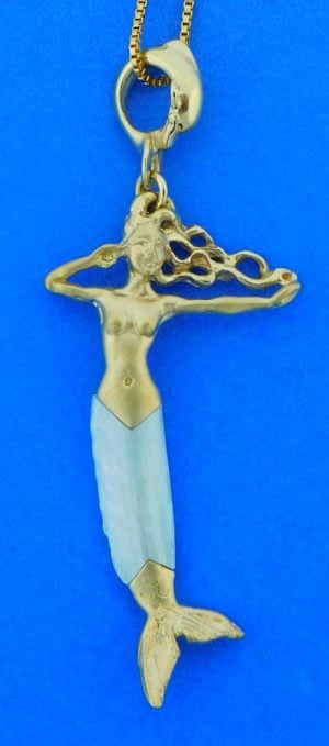 14k Steven Douglas Mermaid Pearl Pendant