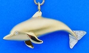 Steven Douglas Dolphin Pendant, 14K