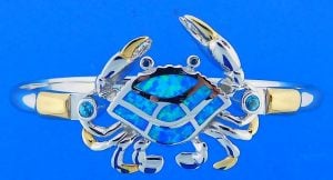 Crab Opal Interchangeable Top, Sterling Silver