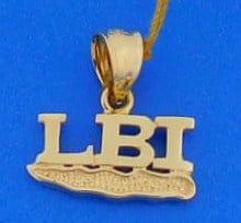 Lbi Island Pendant/Charm Large 14K