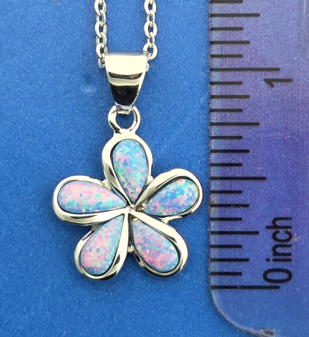 Alamea Plumeria Opal Pendant, Sterling Silver 4 Alamea Plumeria Opal Pendant, Sterling Silver - Image 4