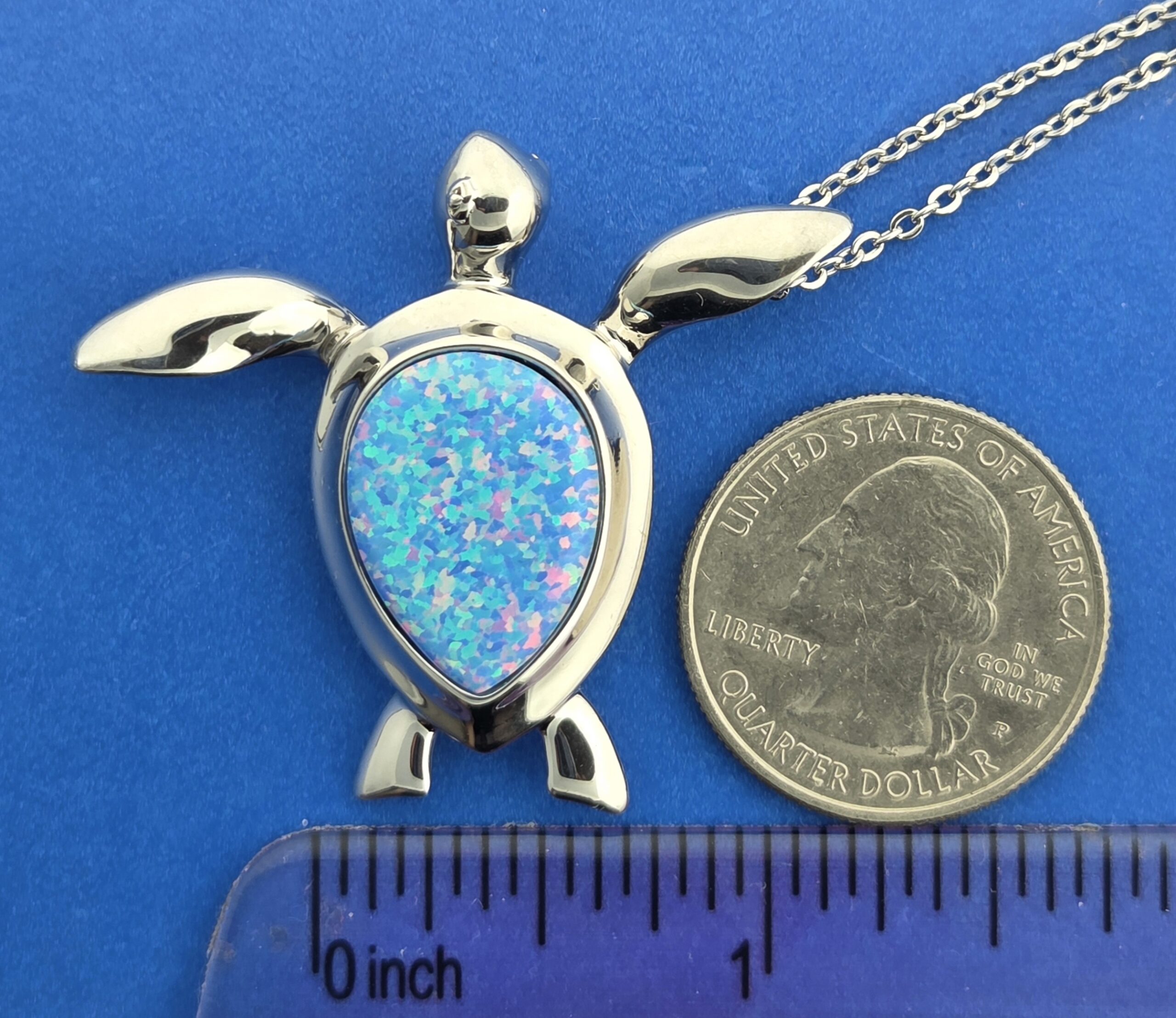 Alamea Honu Sea Turtle Pendant, Opal & Sterling Silver 6 Alamea Honu Sea Turtle Pendant, Opal & Sterling Silver - Image 6