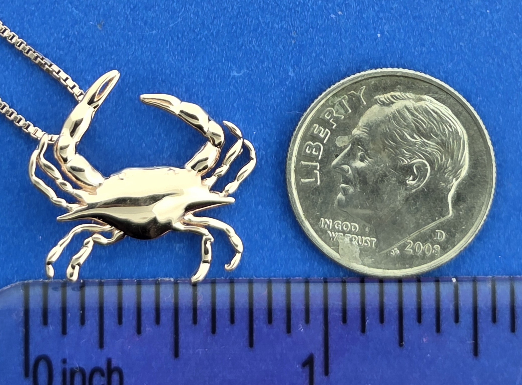 Penny James Blue Crab Pendant, 14k rose gold 2 Penny James Blue Crab Pendant, 14k rose gold - Image 2
