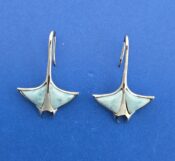 Alamea Manta Ray Earrings, Larimar & Sterling Silver