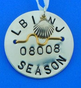 Long Beach Island Beach Badge, Sterling Silver
